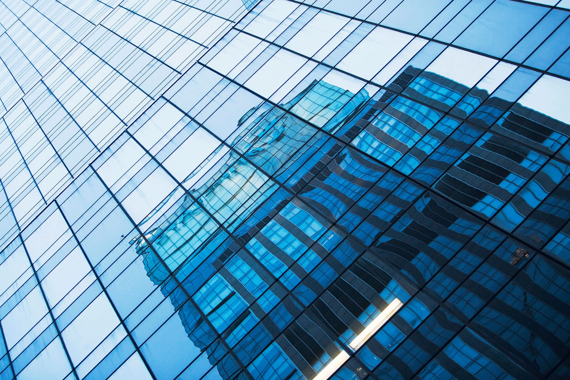 Glass building reflection