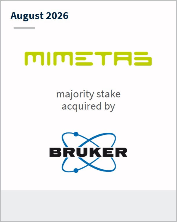 August 2026 MIMETAS majority stake acquired by BRUKER