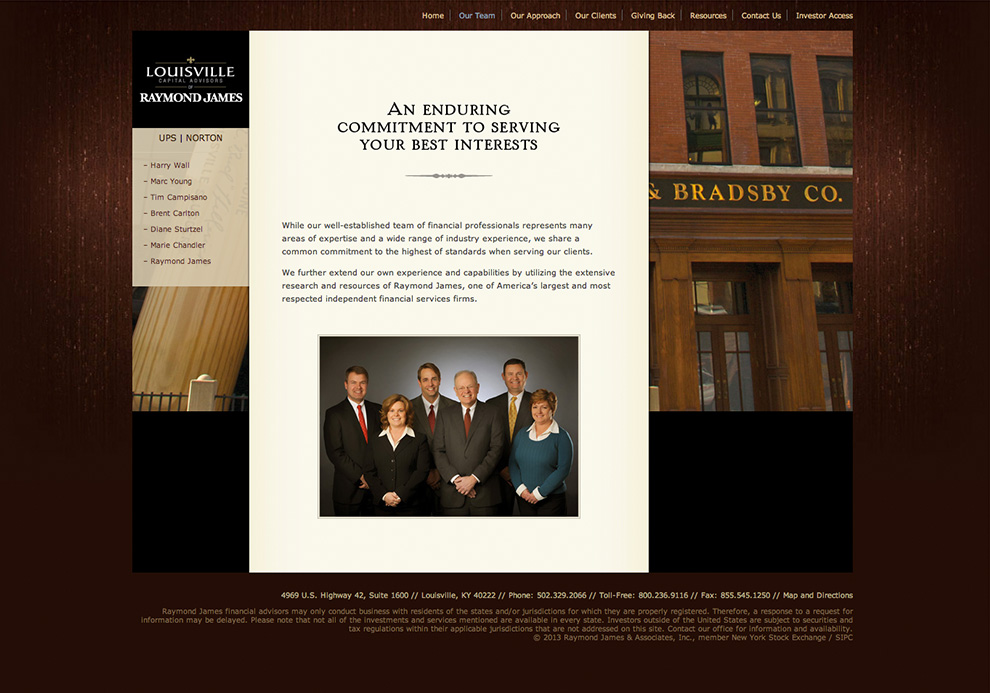 Louisville Capital Advisors Team Webpage