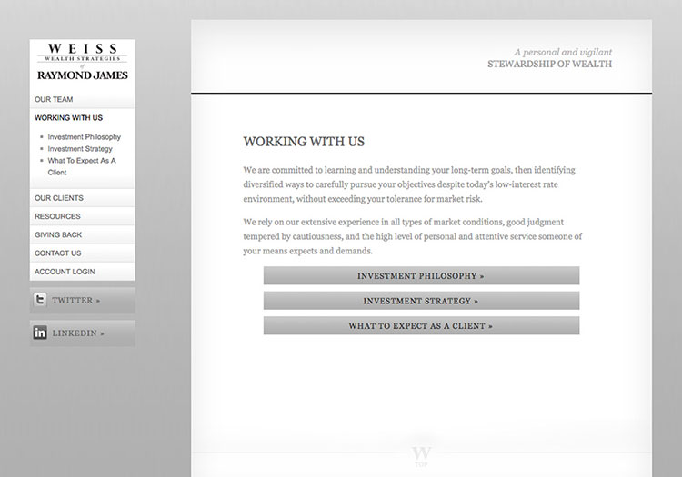 Weiss Wealth Strategies Working With Us Webpage